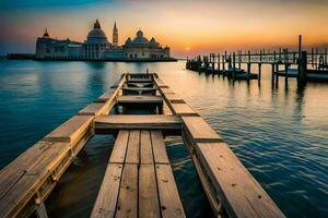 a grande canal dentro Veneza, Itália. gerado por IA foto