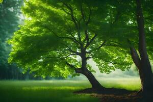 foto papel de parede a céu, árvores, grama, verde, árvores, grama, árvores, verde,. gerado por IA