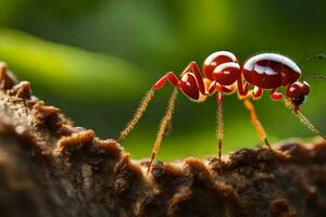 foto papel de parede a árvore, erro, vermelho, formiga, inseto, inseto, inseto, inseto,. gerado por IA