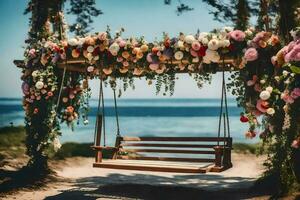 a Casamento do pessoa e pessoa dentro bali. gerado por IA foto