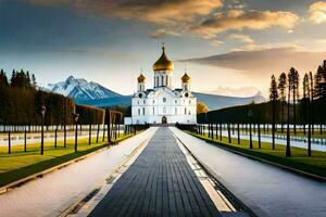 a catedral do a piedosos Cruz dentro Moscou, Rússia. gerado por IA foto