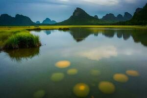 a li rio dentro China. gerado por IA foto