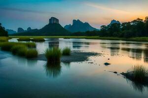 a Yangtze rio dentro China. gerado por IA foto