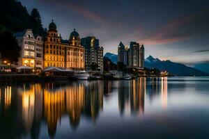 a cidade do luzerna, Suíça. gerado por IA foto