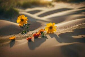 a flores do a deserto. gerado por IA foto