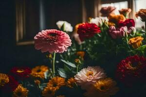 flores dentro uma vaso. gerado por IA foto