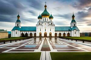 a catedral do a piedosos Cruz dentro Kiev, Ucrânia. gerado por IA foto