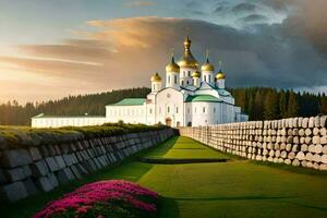 a Igreja do a piedosos Cruz dentro a cidade do kazan. gerado por IA foto