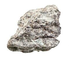 rude quartzo-biotita ardósia Rocha isolado em branco foto