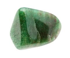 polido verde aventurina gema pedra isolado foto