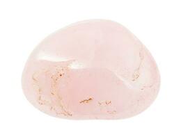 tombou rosa quartzo gema pedra isolado em branco foto