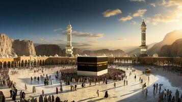 a lindo Visão do a cidade do meca e Além disso a Lugar, colocar do adoração do a kaaba foto