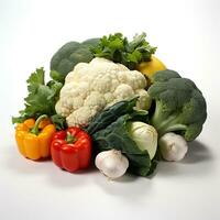 legumes frescos em fundo branco foto