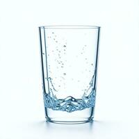 vidro do água em uma branco fundo isolado foto