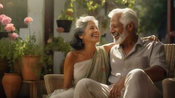 mais velho casal - feliz vida - generativo ai, ai gerado imagem foto