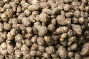 fresco taro legumes em a mercado, foto