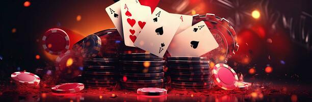 jogos de azar dentro uma casino. roleta, roleta salgadinhos, cartão mesa. ai gerado foto