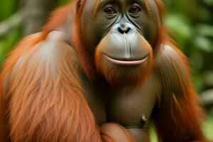 retrato orangotango em a floresta. ai generativo pró foto