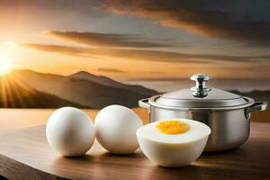 a melhor caminho para cozinhar ovos. gerado por IA foto