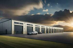 a Tesla fábrica dentro a Reino Unido. gerado por IA foto