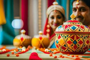 indiano Casamento decoração Ideias. gerado por IA foto