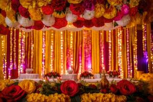 Casamento decoração Ideias para uma grande casamento. gerado por IA foto