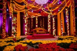 indiano Casamento decoração Ideias. gerado por IA foto