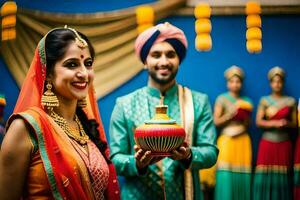 indiano Casamento fotografia dentro Délhi. gerado por IA foto