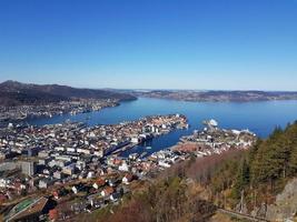 Bergen da perspectiva do Monte Floyen foto