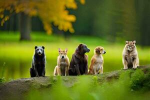 foto papel de parede animais, a floresta, a animais, a animais, a animais, a animais,. gerado por IA