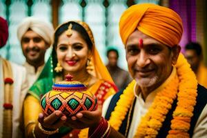 indiano Casamento fotografia dentro Délhi. gerado por IA foto