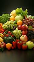 grupo do diferente fruta e legumes ai gerado foto