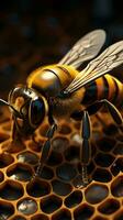 cibernético abelha em favo de mel fundo ai gerado foto