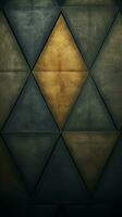 abstrato Preto triângulo formas em envelhecido papel textura vertical Móvel papel de parede ai gerado foto