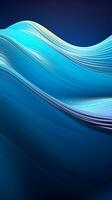 elegante 3d azul ondas em gradiente fundo vertical Móvel papel de parede ai gerado foto