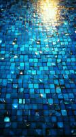cintilante azul mosaico fundo para apresentações vertical Móvel papel de parede ai gerado foto