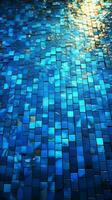 cintilante azul mosaico fundo para apresentações vertical Móvel papel de parede ai gerado foto