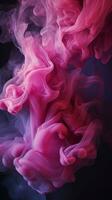 rodopiando rosa, magenta, roxo névoa em nebuloso Sombrio fundo vertical Móvel papel de parede ai gerado foto