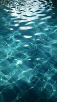 translúcido azul piscina inferior textura vertical Móvel papel de parede ai gerado foto