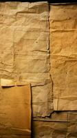 velho papel folhas textura com Sombrio arestas vertical Móvel papel de parede ai gerado foto