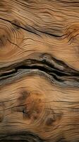 natural latido madeira textura, perfeito Como uma fundo elemento vertical Móvel papel de parede ai gerado foto
