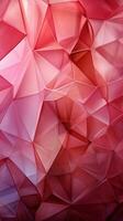 abstrato triângulos harmonizar tons do rosa, branco, e brilhando ouro, visual encantamento vertical Móvel papel de parede ai gerado foto