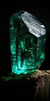 foto do esmeralda mineral pedra fechar acima, macro. generativo ai