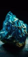 mineral pedra corindo azul fechar-se. generativo ai foto