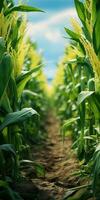 milho campo, colheita, ecológico produtos. generativo ai foto