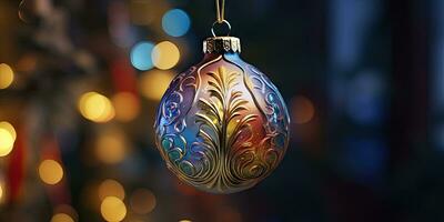 linda Natal decorações em a Natal árvore. Natal tema. generativo ai foto