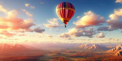 balão voo. lindo fundo, viagem tema. generativo ai foto