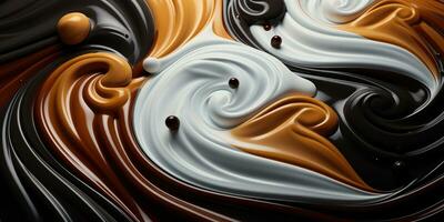 líquido leite chocolate, topo visualizar. generativo ai foto