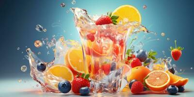 fresco fruta limonada delicioso frutas, apropriado nutrição. generativo ai foto