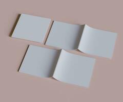 revista quadrado branco cor e realista textura modelagem e Renderização com 3d Programas ilustração foto